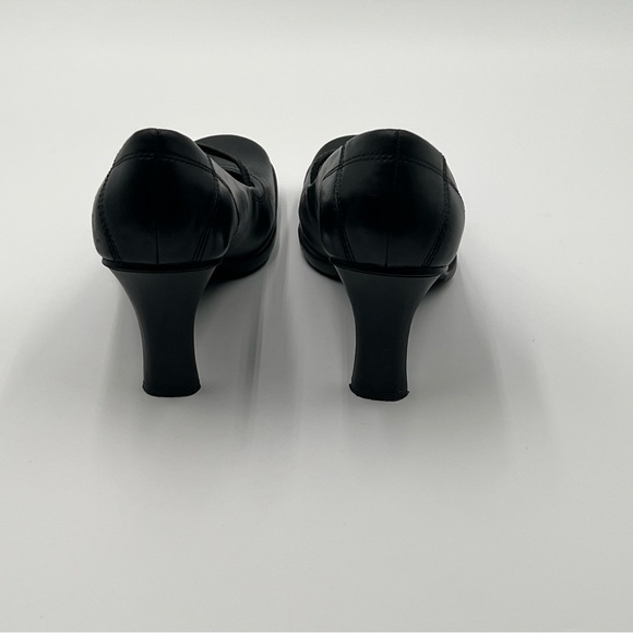 Vintage Style Black Leather Square Toe Pumps Sabrina Spellman Inspired  Size 8 - Picture 7 of 10